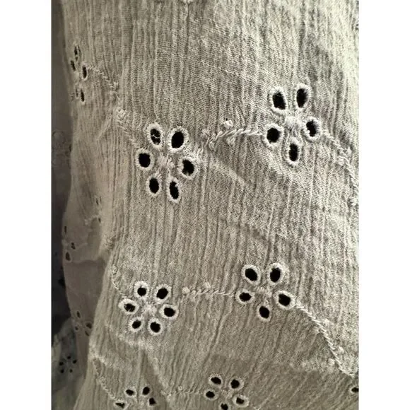 Free People Letters to Juliet Eyelet Top Size M White 100% Cotton Boho Chic - Picture 6 of 6